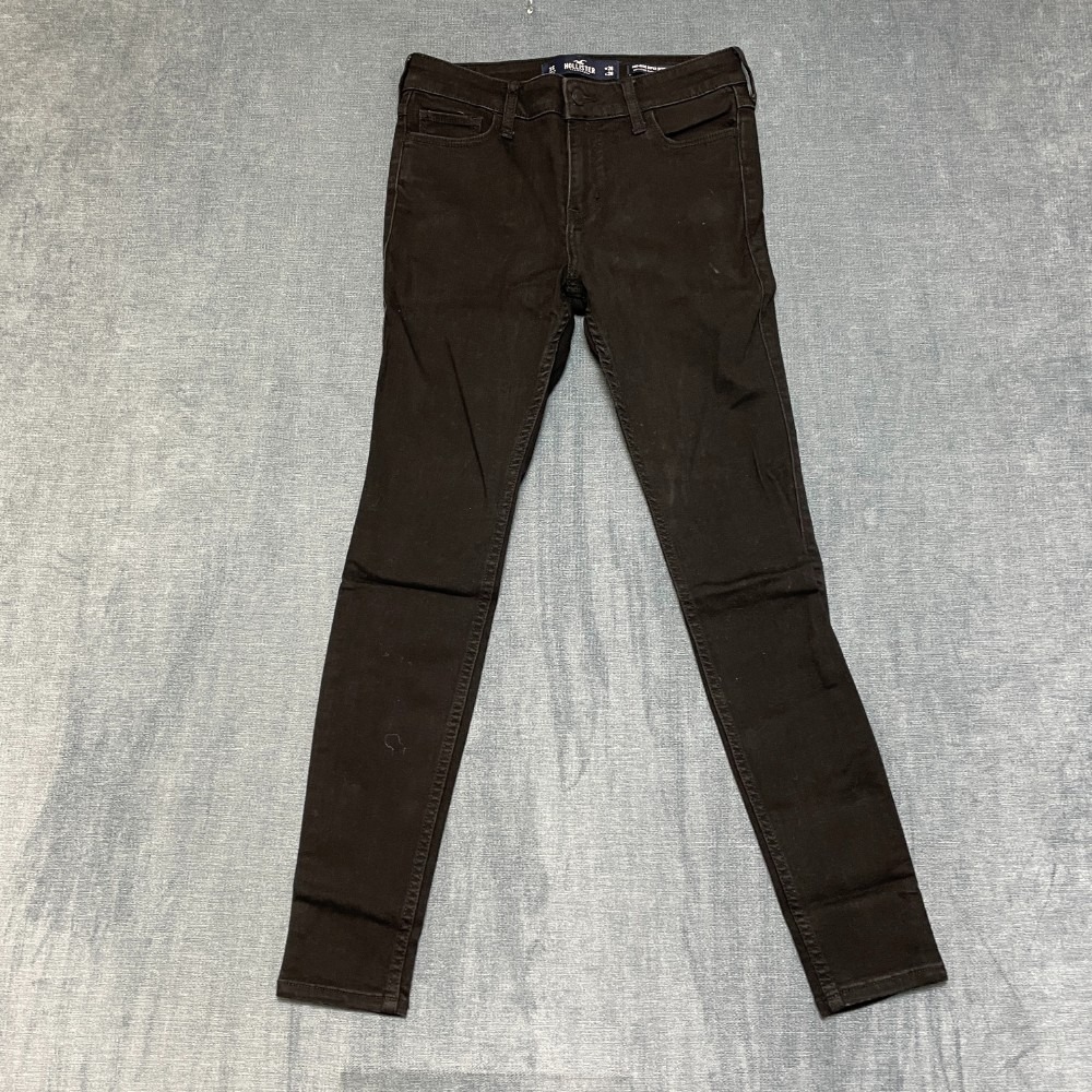 Hollister Mid Rise Super Skinny Jeans Women 3S 26x28 Black Denim Classic Stretch